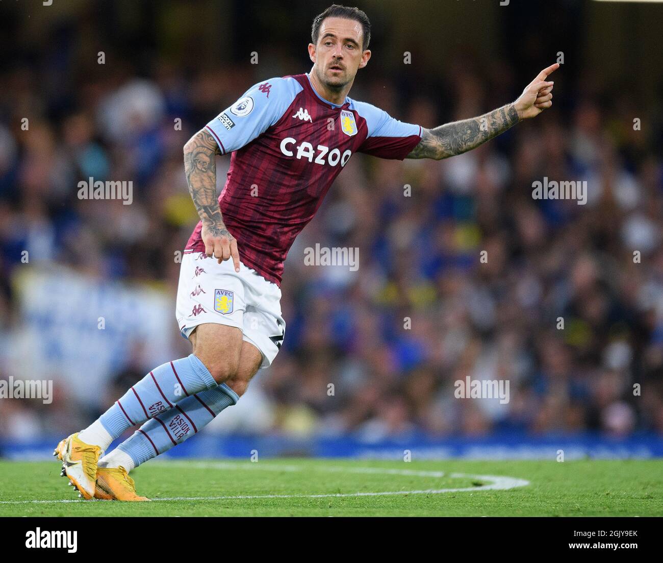 September 12, 2021, London, United Kingdom. The emblem of the Chelsea F.C.  football club on the background of a modern stadium Stock Photo - Alamy