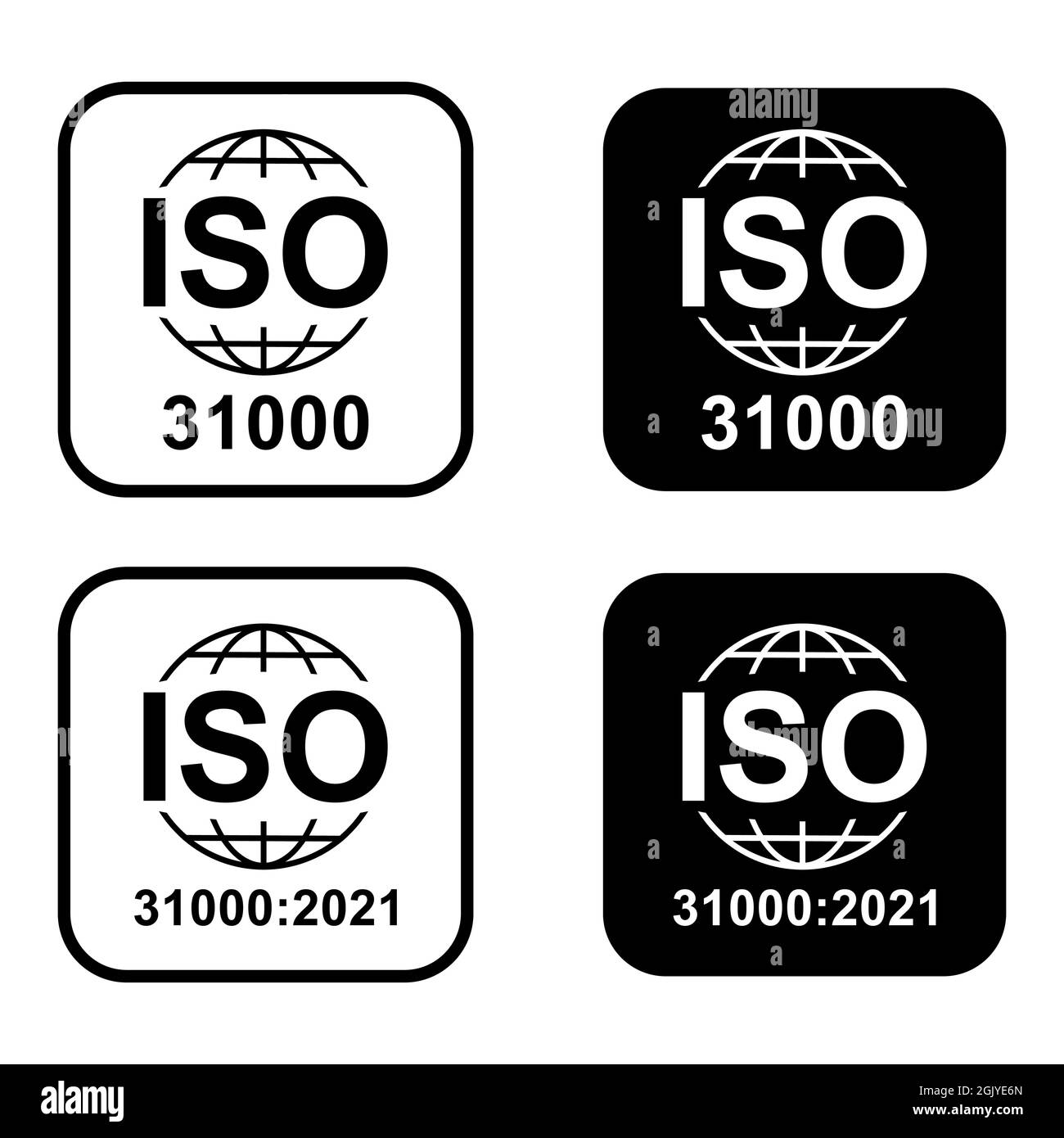 Set Of Iso Icon Risk Management Standard Quality Symbol Vector Button Sign Isolated On White Background Stock Vector Image Art Alamy