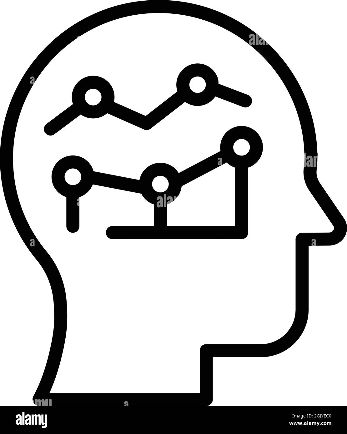 Brain insight icon outline vector. Mind brainstorm. Think problem Stock ...