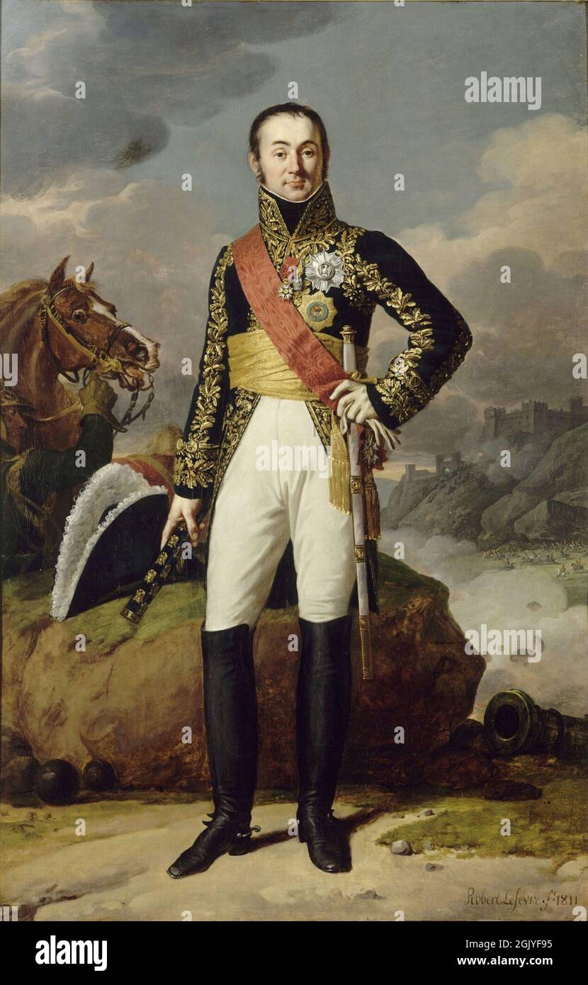 Marshal Nicolas Charles Oudinot Napoleon's trusted Maréchals. Napoleon only promoted his men by merit, not by their title, which gave him a formidable army during the Napoleonic Wars. Oudinot was the son of a brewer. Stock Photo
