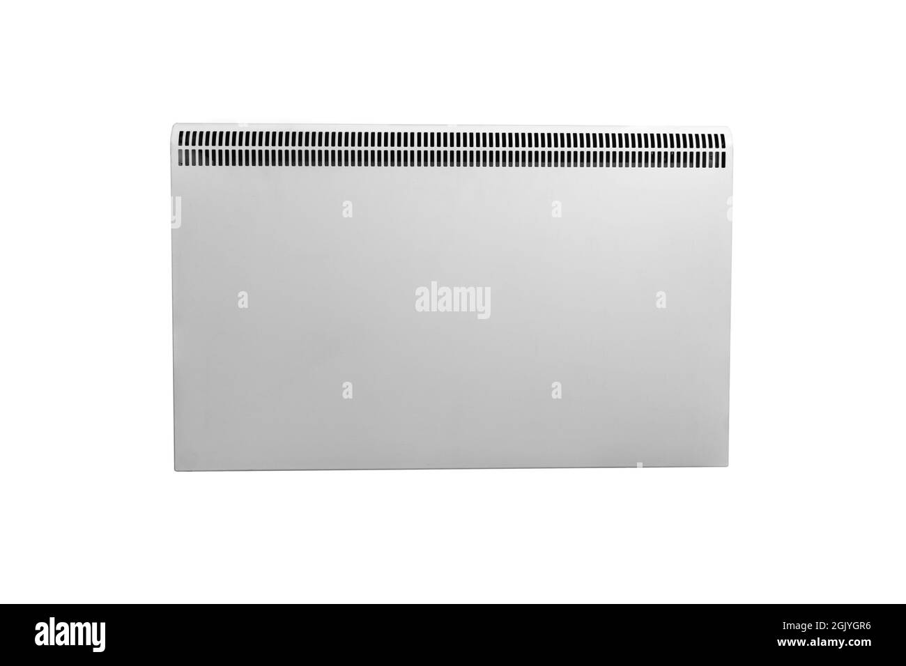 Electric heater battery isolated on white background. Radiator. Home electric heater convector isolated. Heating convector. Stock Photo