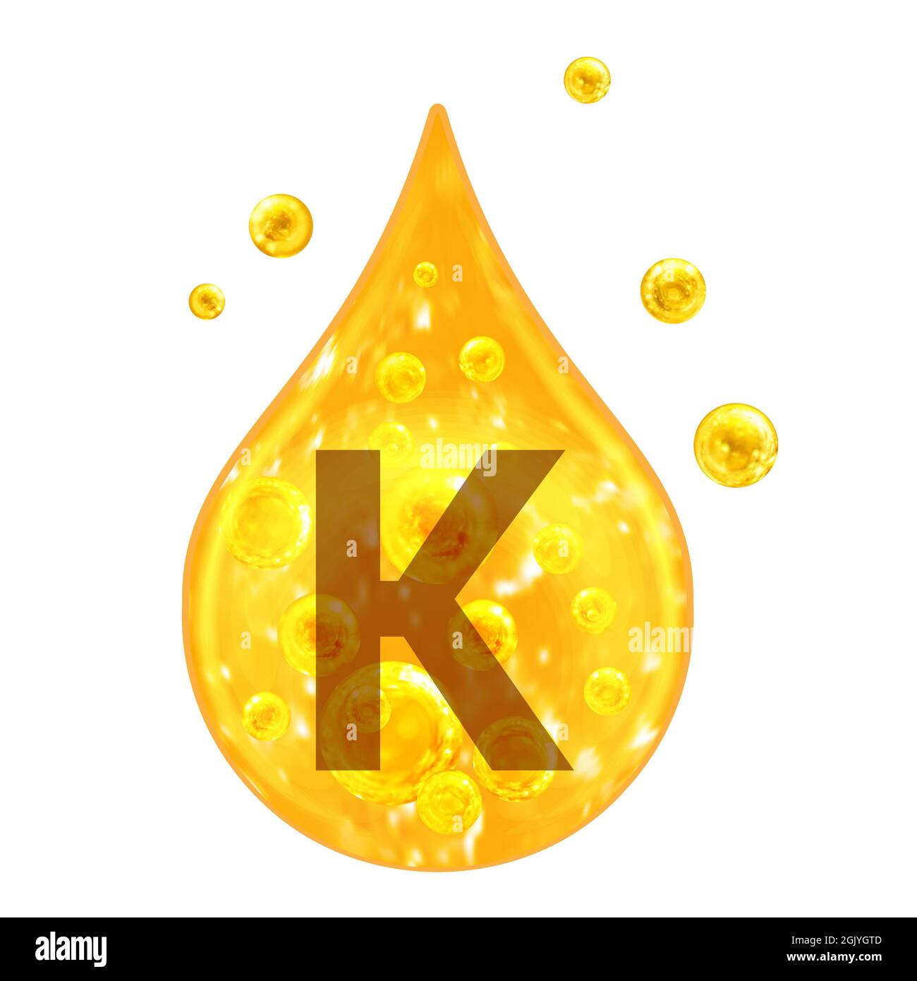 Kalium. Mineral Vitamin complex. Mineral K. Potassium. Golden drop and