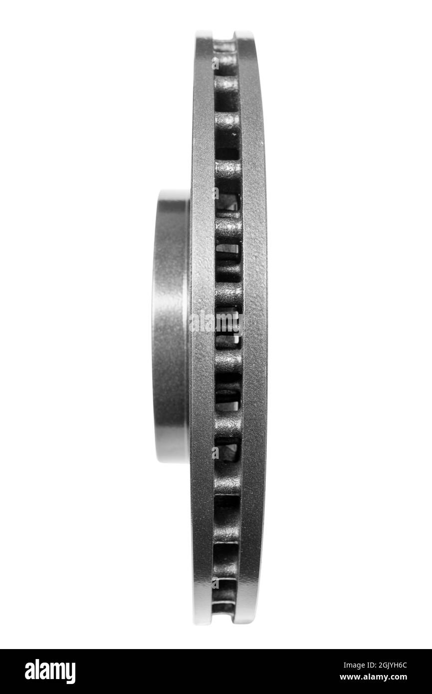 Car brake disc isolated on white background. Auto spare parts