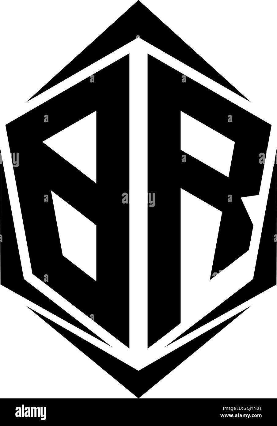 Initial BR logo design, Initial BR logo design with Shield style, Logo