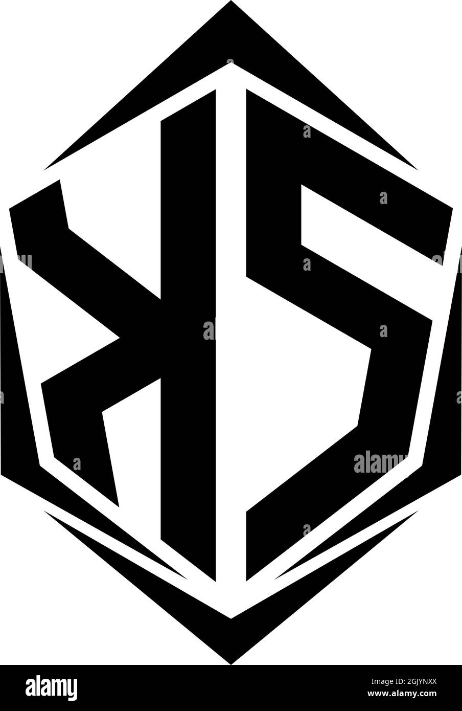 Initial KS logo design with Shield style, Logo business branding Stock ...