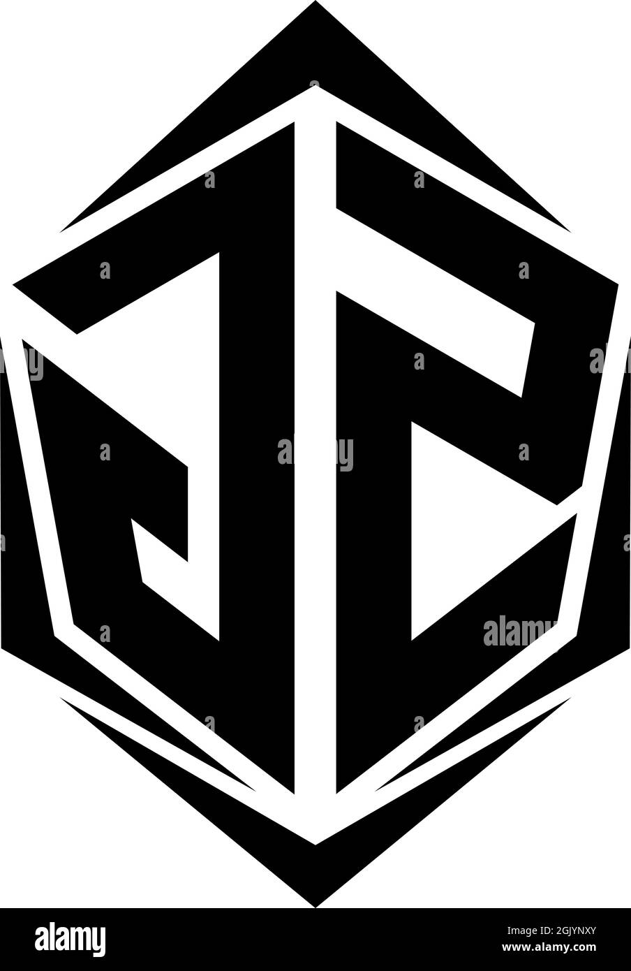 Initial GZ logo design with Shield style, Logo business branding. Stock Vector