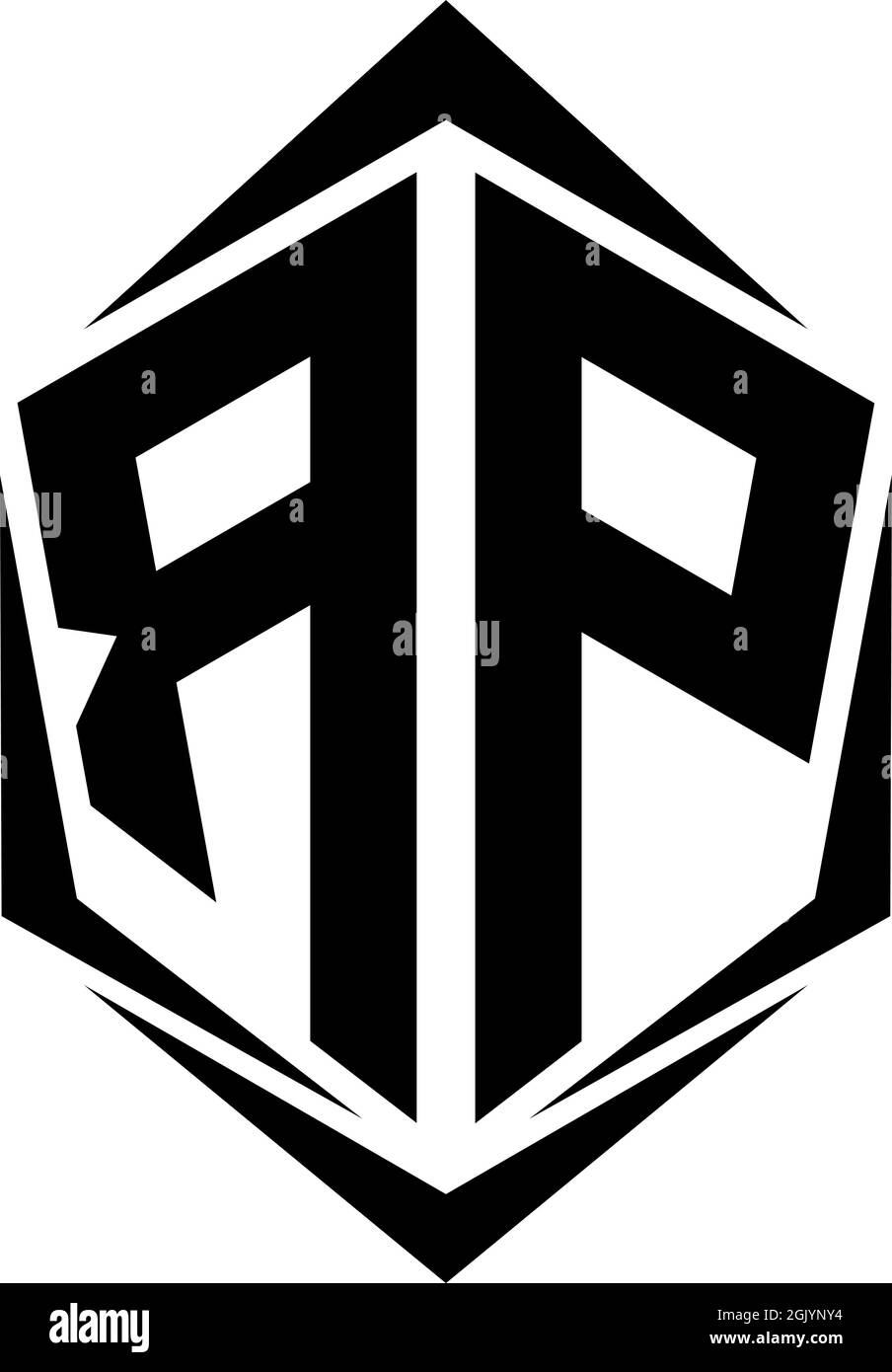 Initial RP logo design with Shield style, Logo business branding Stock ...