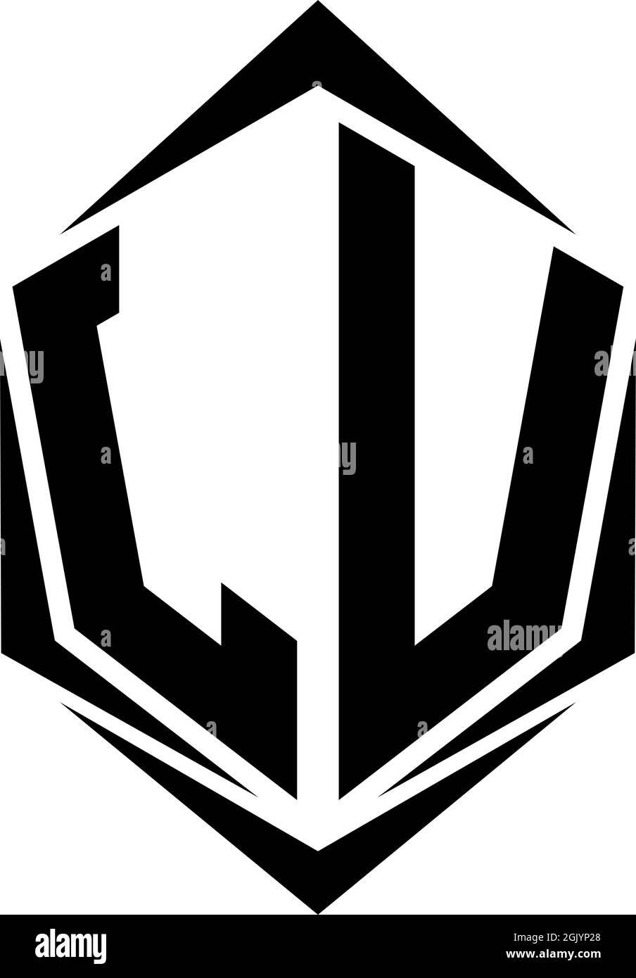 Initial JV logo design with Shield style, Logo business branding. Stock Vector