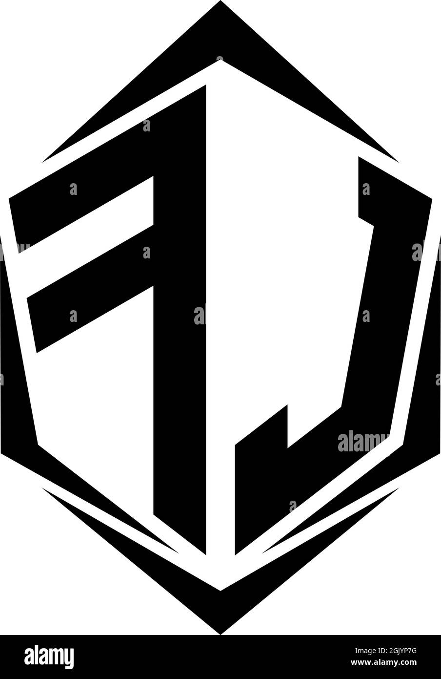 Initial FJ logo design with Shield style, Logo business branding Stock ...