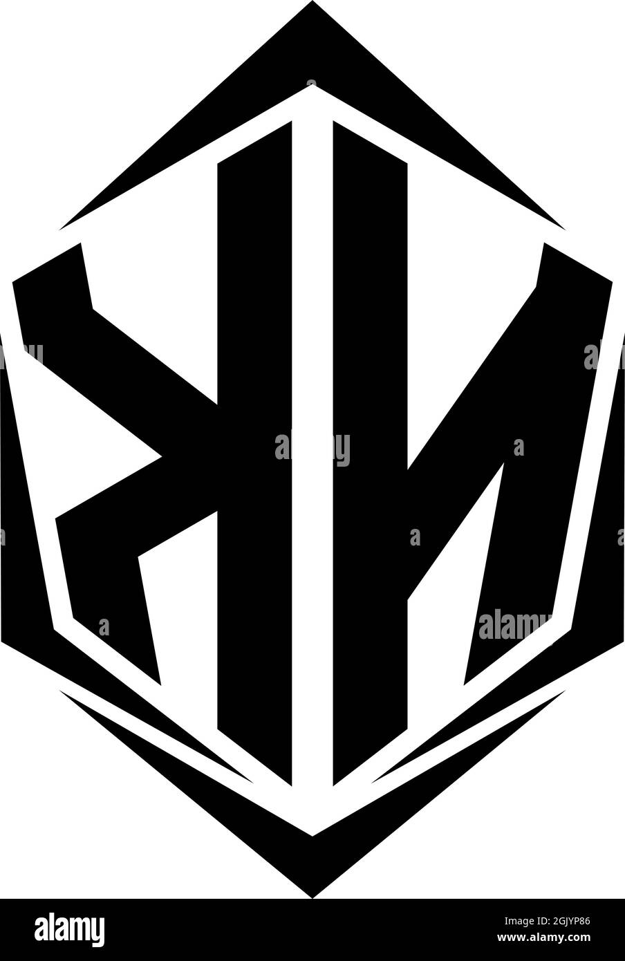 Initial KN logo design with Shield style, Logo business branding Stock ...
