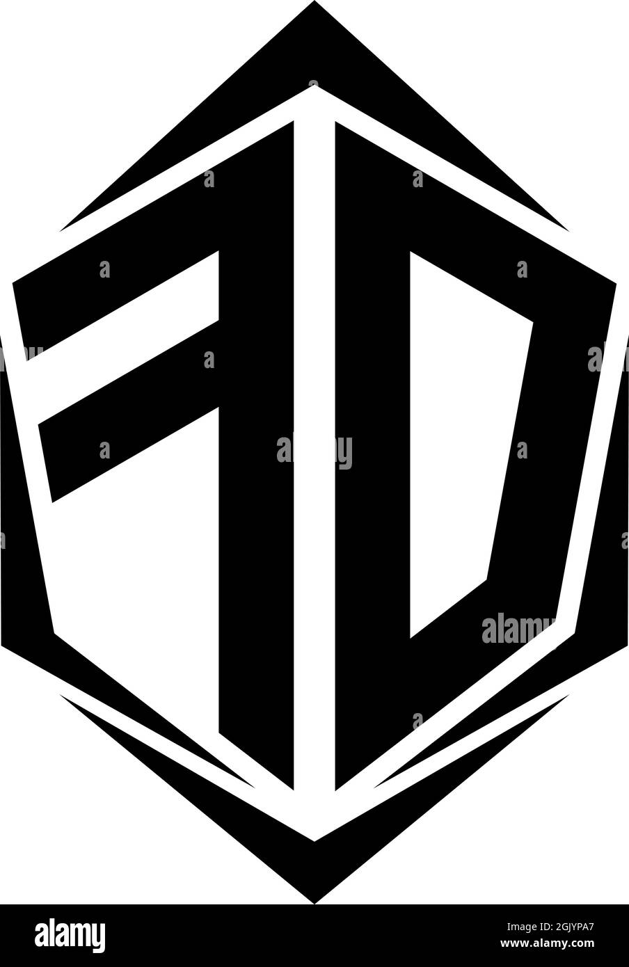 Initial FD logo design with Shield style, Logo business branding. Stock Vector