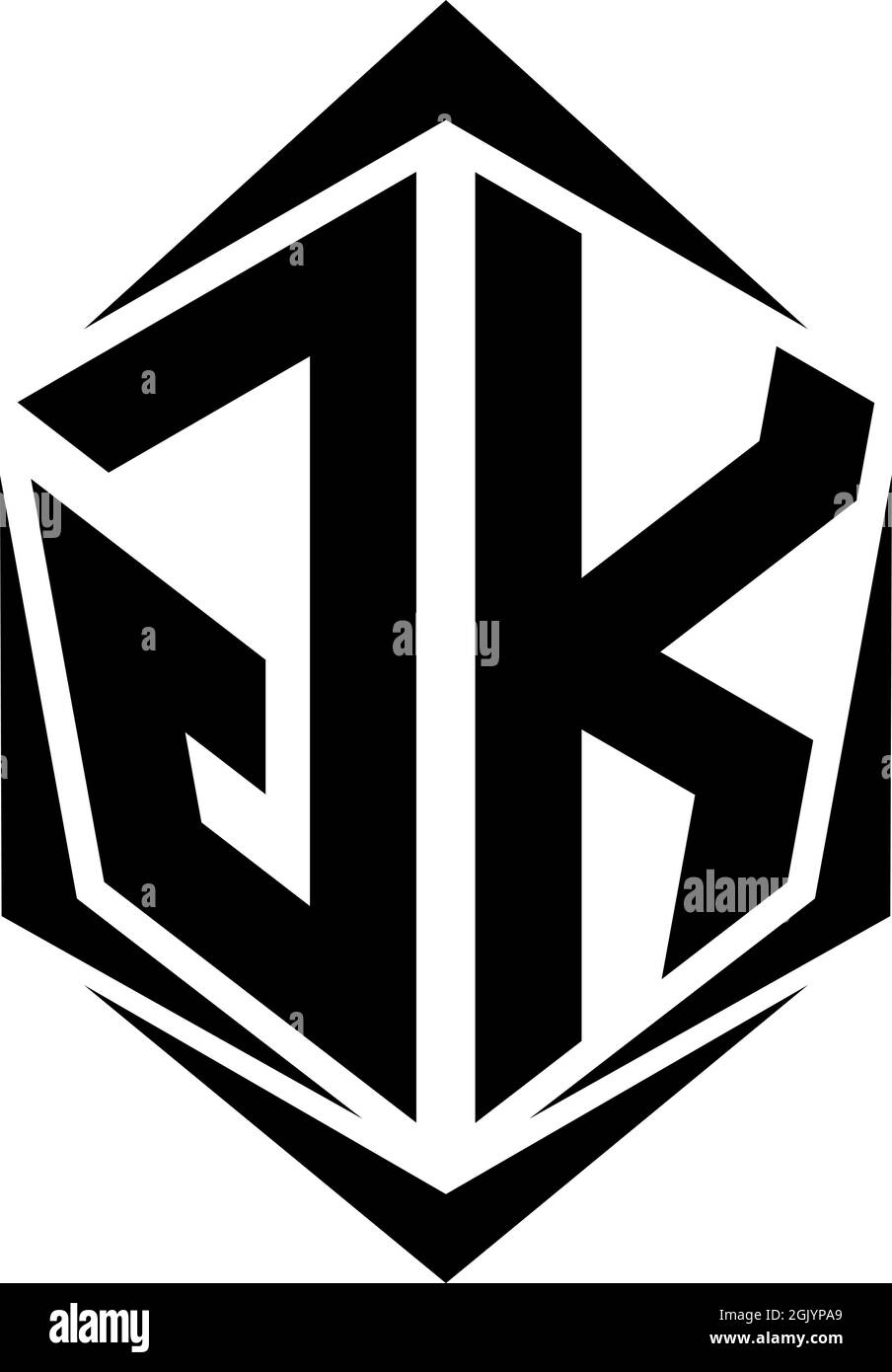 Initial GK logo design with Shield style, Logo business branding Stock ...