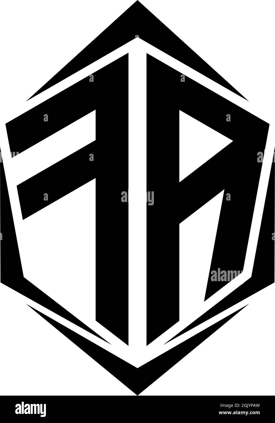 Initial FA logo design with Shield style, Logo business branding. Stock Vector