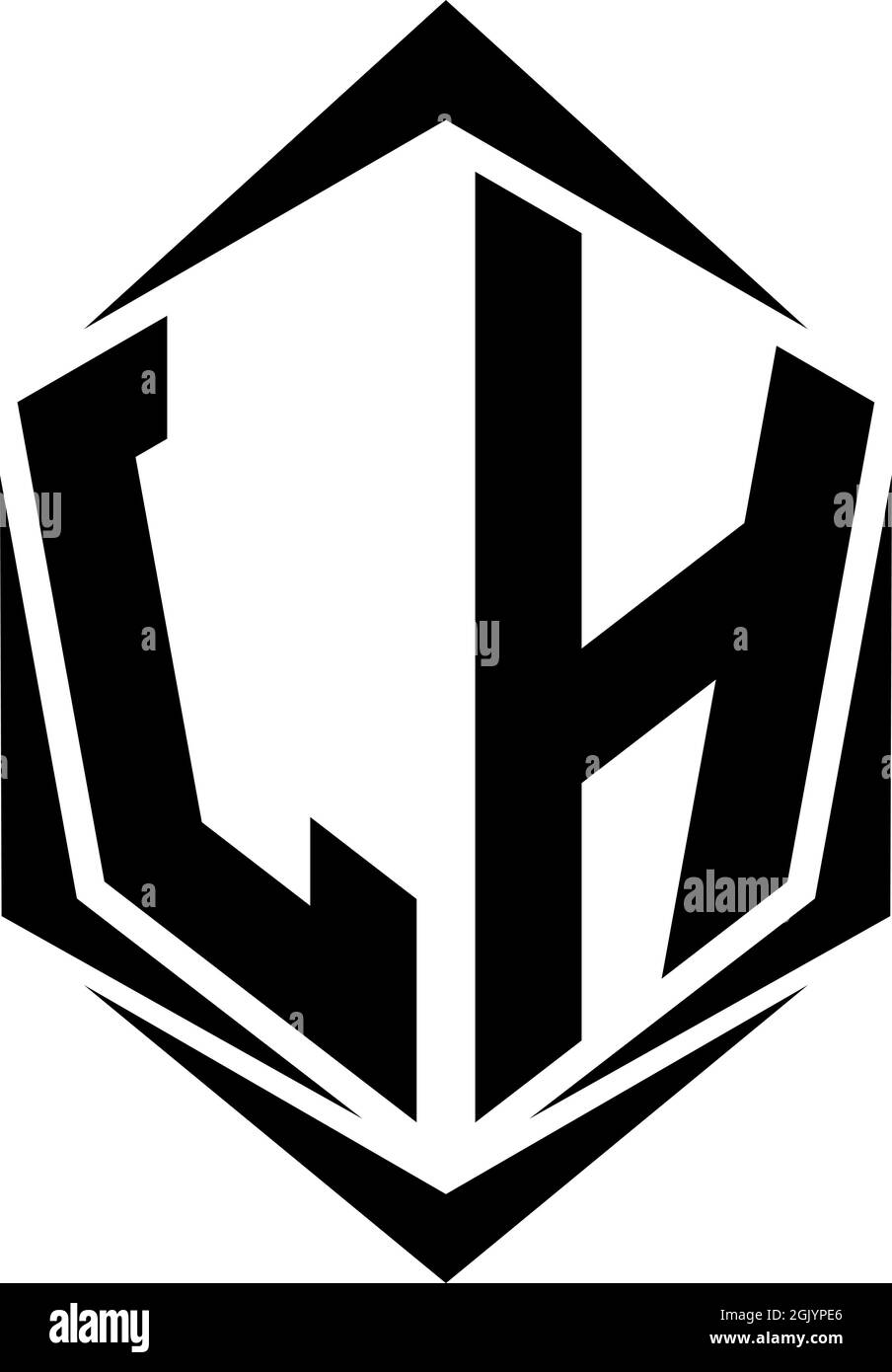 Initial JH logo design with Shield style, Logo business branding Stock ...