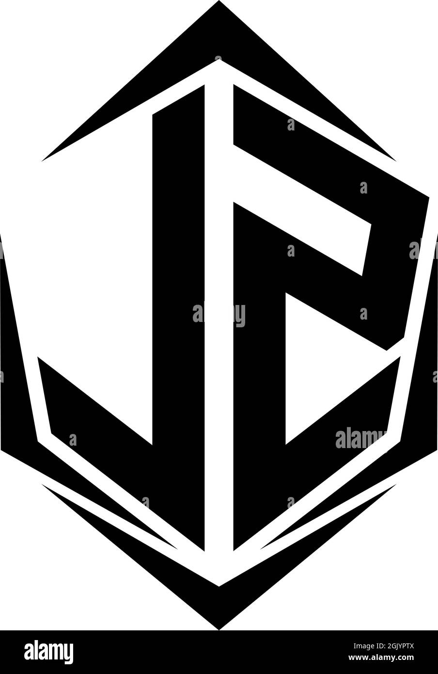 Initial LZ logo design with Shield style, Logo business branding. Stock Vector