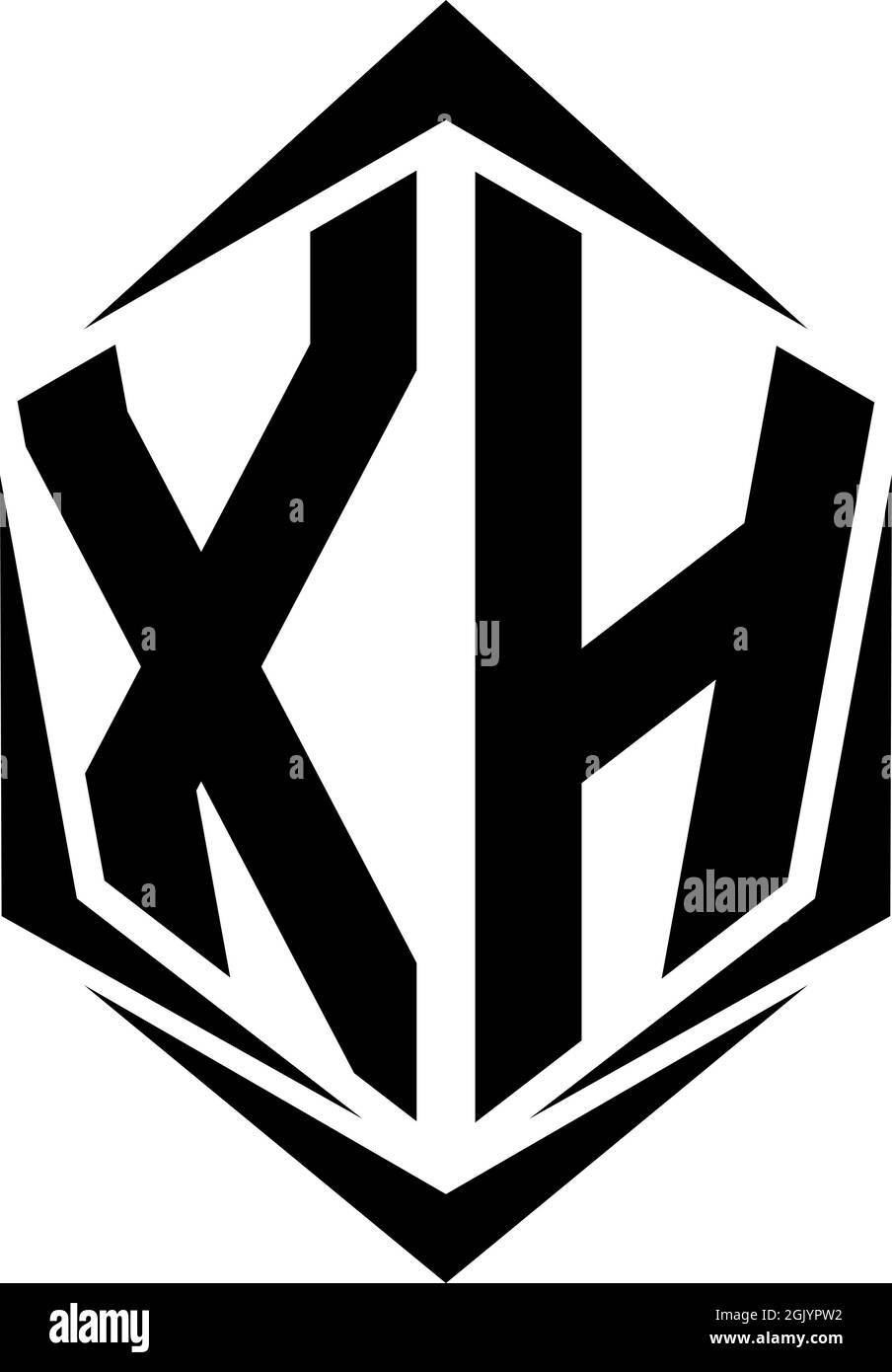 Initial XH logo design with Shield style, Logo business branding Stock ...
