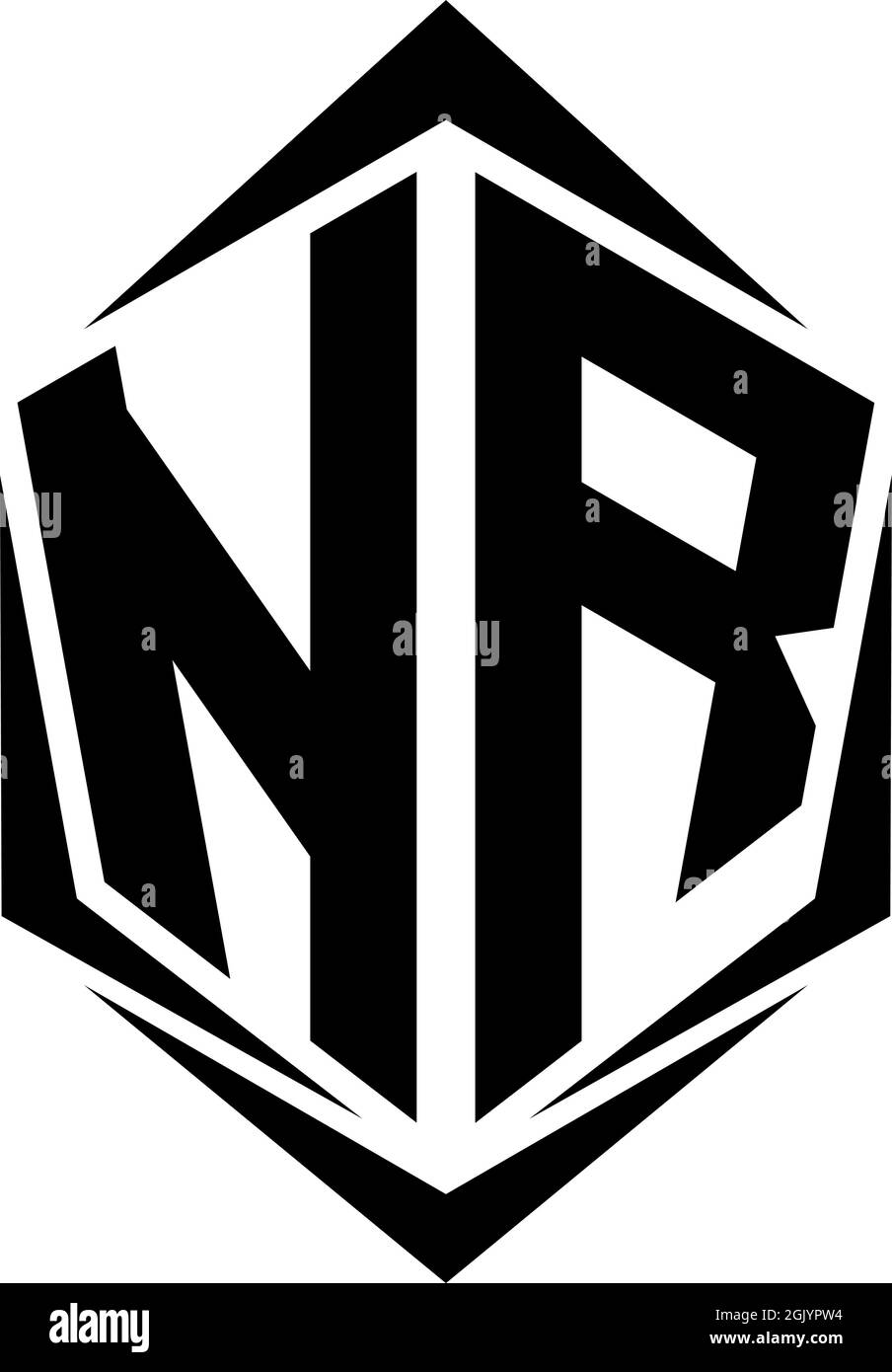 Initial NR logo design with Shield style, Logo business branding Stock ...