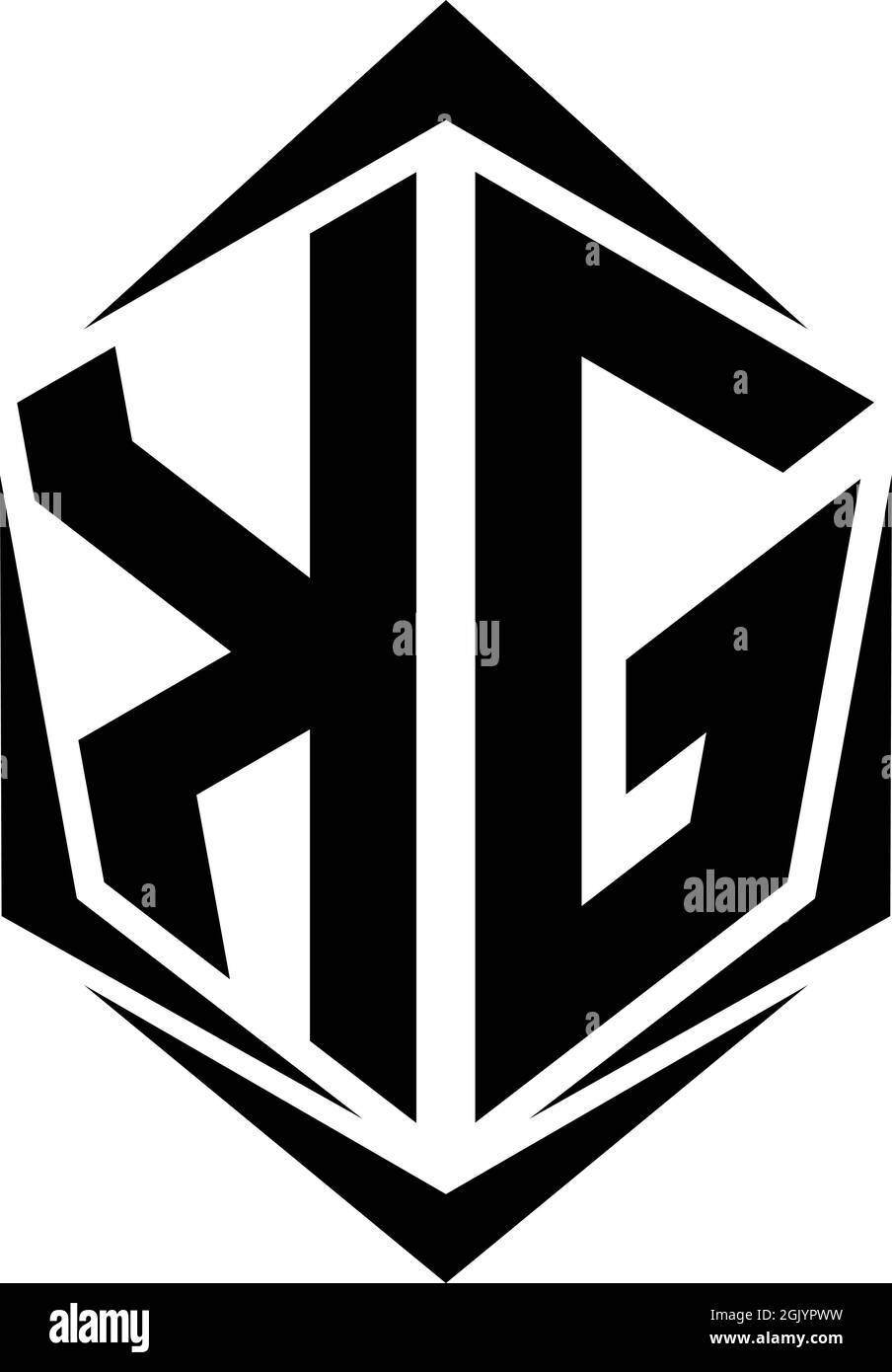 Initial KG logo design with Shield style, Logo business branding Stock ...