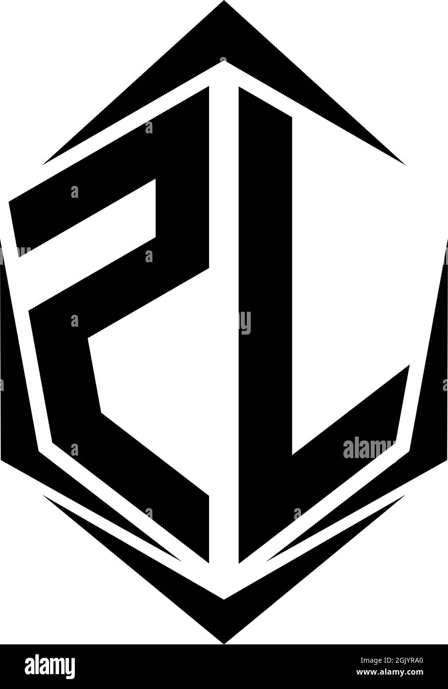 Initial ZL logo design, Initial ZL logo design with Shield style, Logo