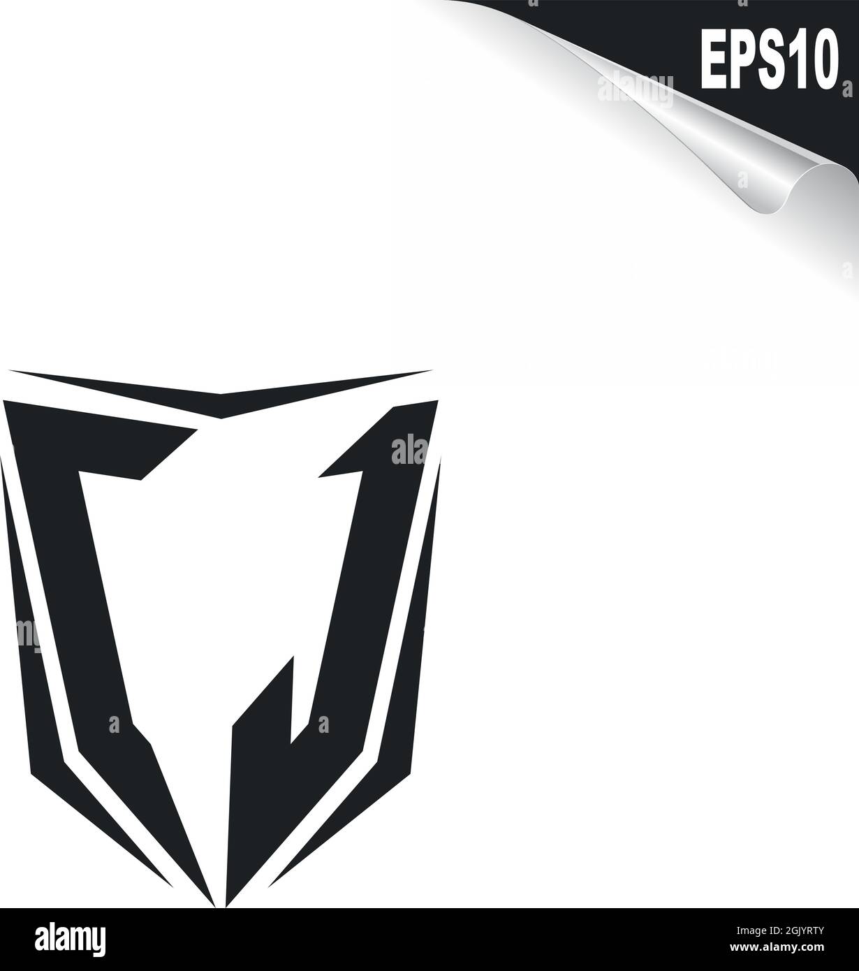 Initial CJ logo design with Shield style, Logo business branding Stock ...