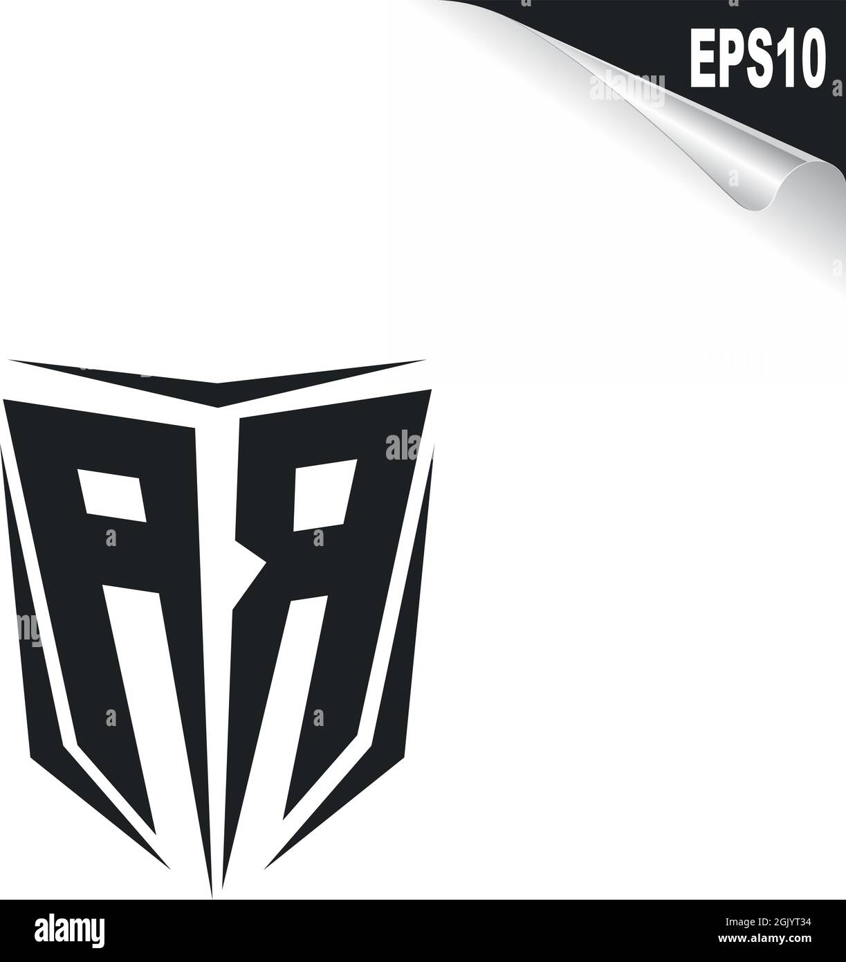 Initial AR logo design with Shield style, Logo business branding Stock ...