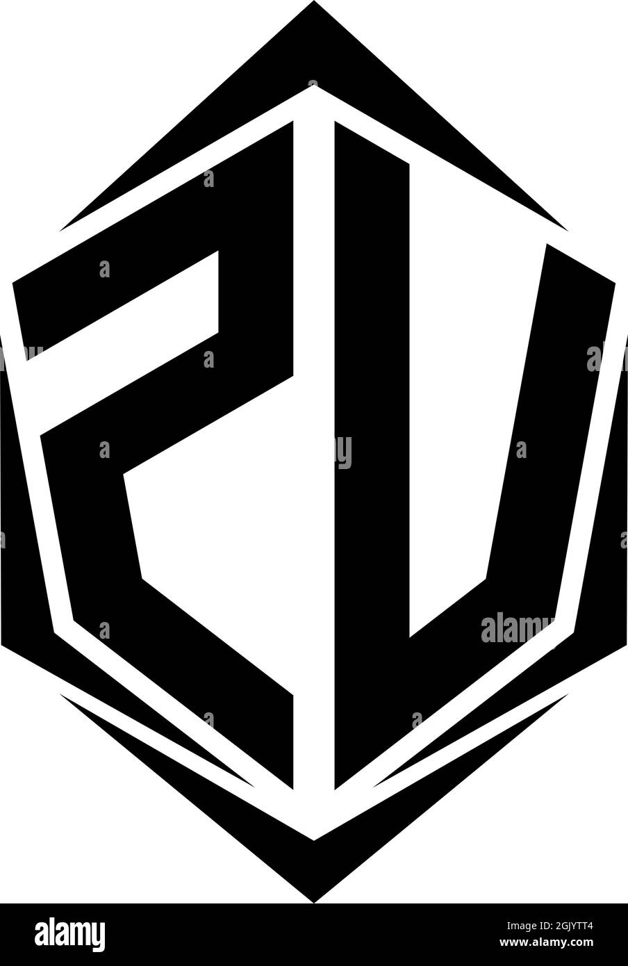 Initial ZV logo design with Shield style, Logo business branding Stock