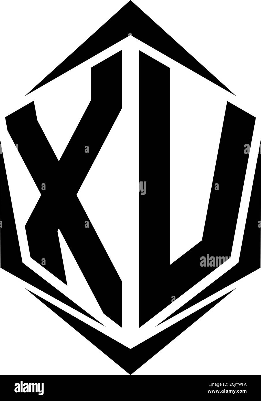 Initial XV logo design with Shield style, Logo business branding Stock ...