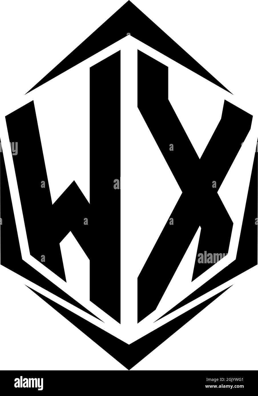 Initial WX logo design with Shield style, Logo business branding Stock ...