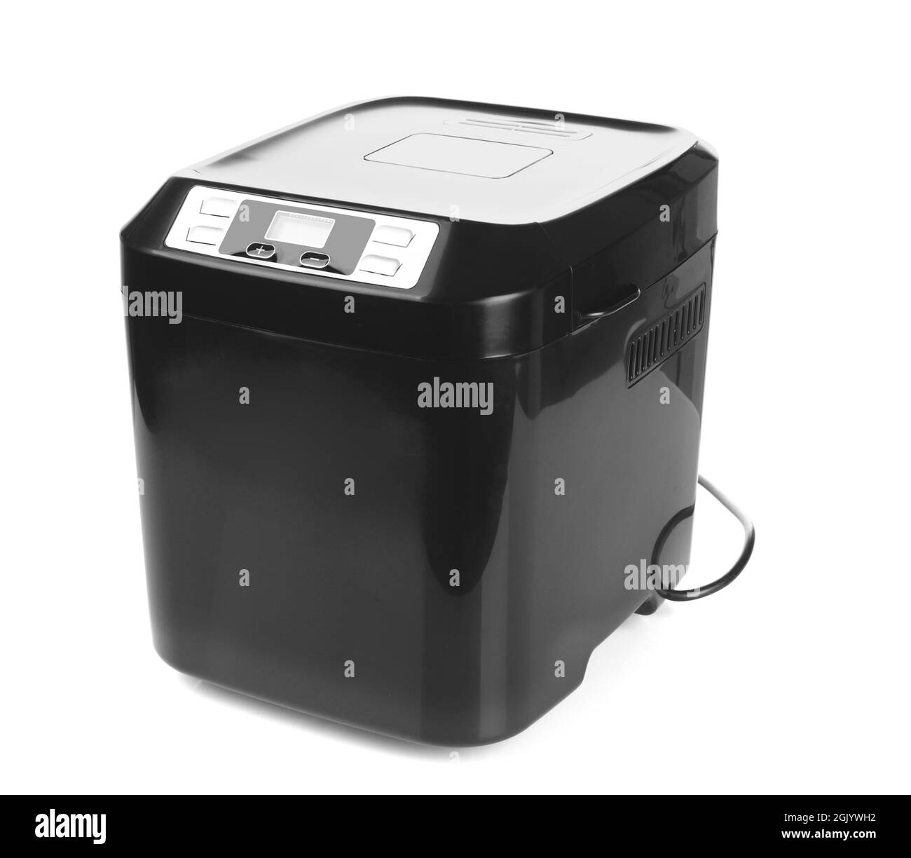 Electrical bread maker on white background Stock Photo Alamy