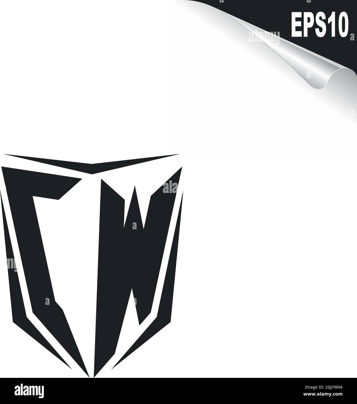 Initial CW logo design with Shield style, Logo business branding Stock ...