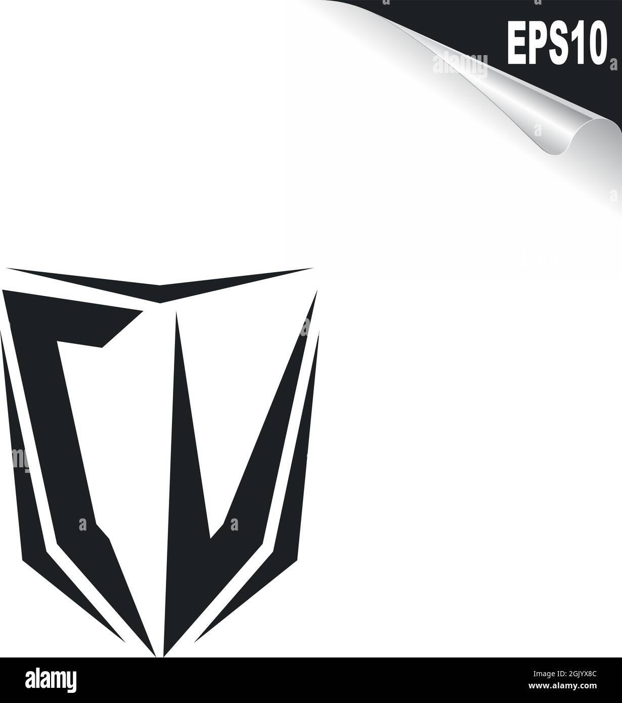 Initial CV logo design with Shield style, Logo business branding Stock ...