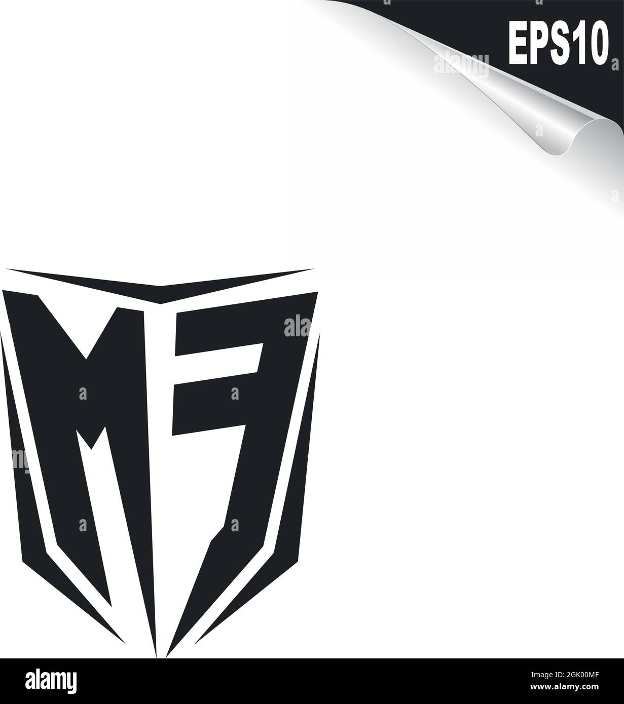 Initial MF logo design with Shield style, Logo business branding Stock ...