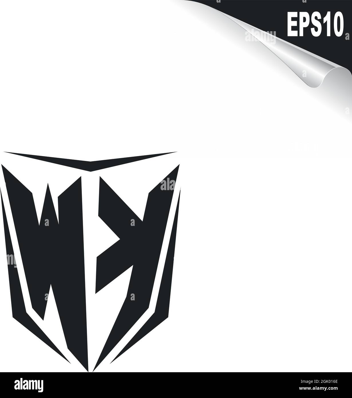 Initial WK logo design with Shield style, Logo business branding Stock ...