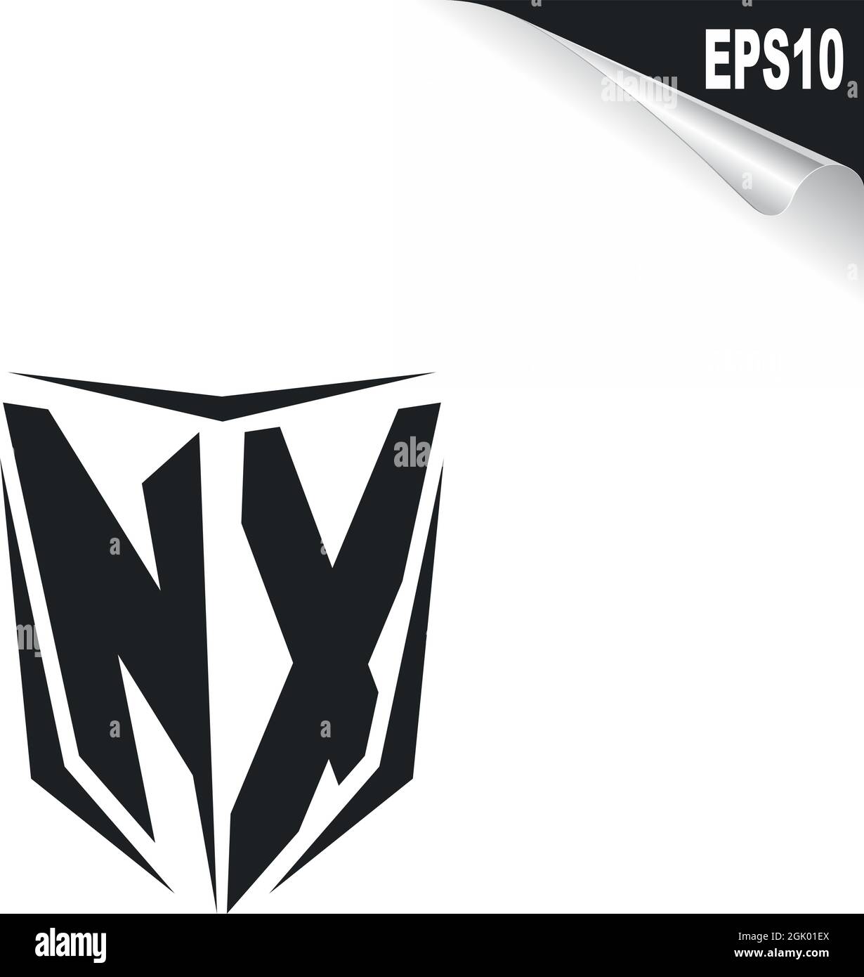 Initial NX logo design with Shield style, Logo business branding Stock ...