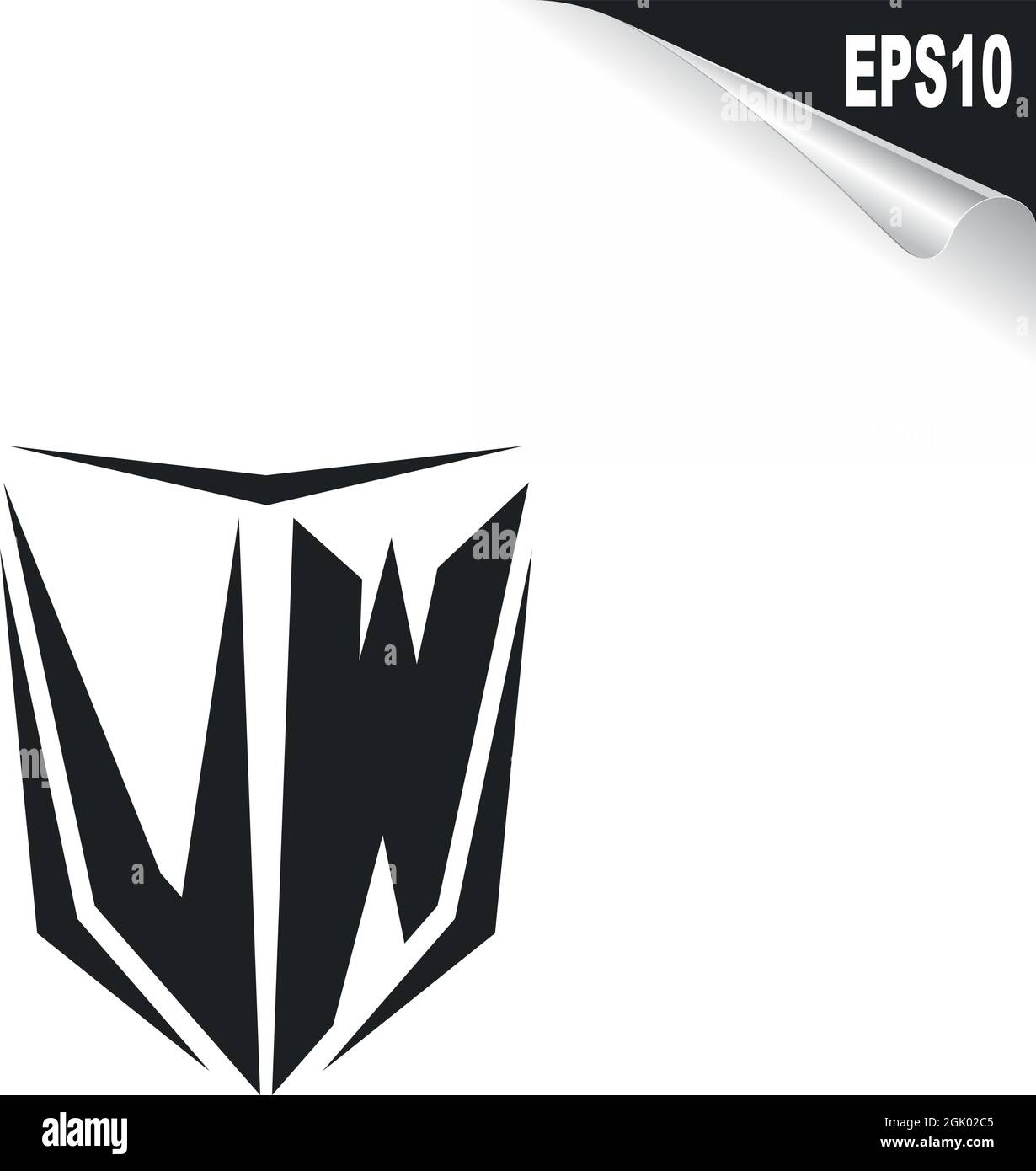 Initial VW logo design with Shield style, Logo business branding Stock ...
