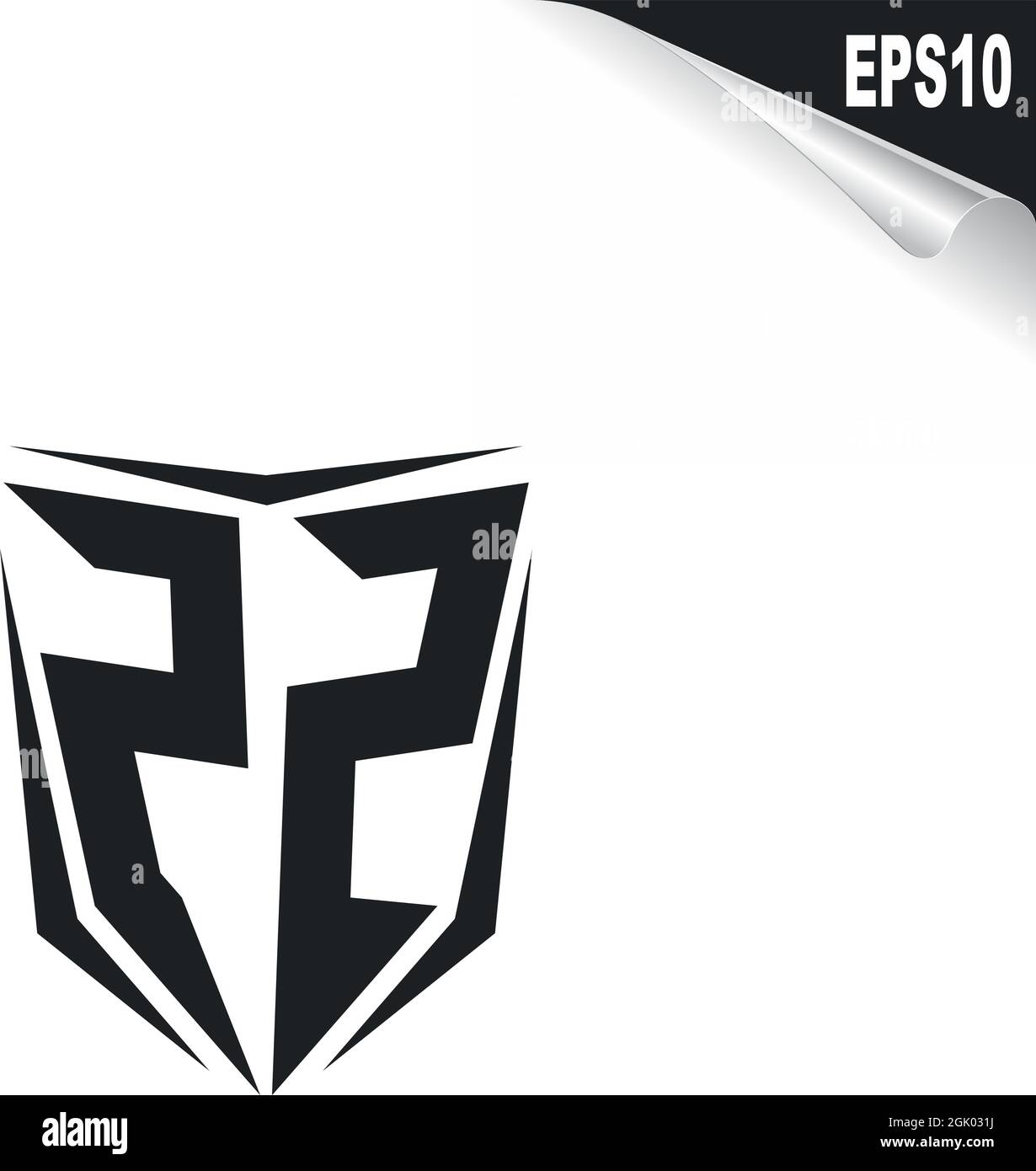 Initial ZZ logo design with Shield style, Logo business branding Stock ...
