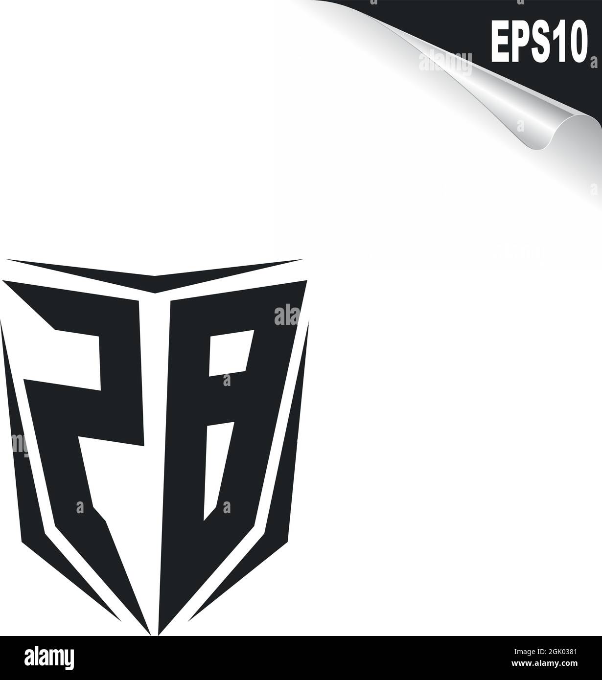 Initial ZB logo design with Shield style, Logo business branding Stock ...