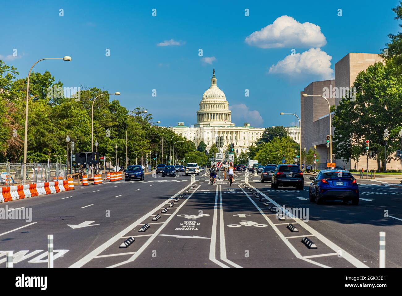 WASHINGTON DC, USA - AUGUST 14: Capitol seen from Pennsylvania Avenue. Stock Photo