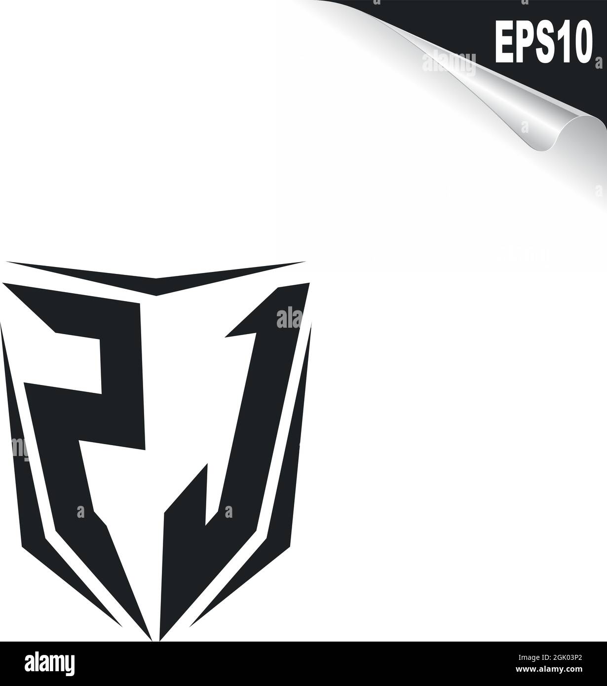 Initial ZJ logo design with Shield style, Logo business branding Stock ...