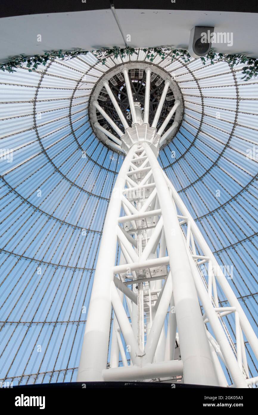 Support construction, Khan Shatyr shopping, entertainment complex, designed by architect Norman Foster; opened in 2010, Nur-Sultan, Astana, Kazakhstan Stock Photo