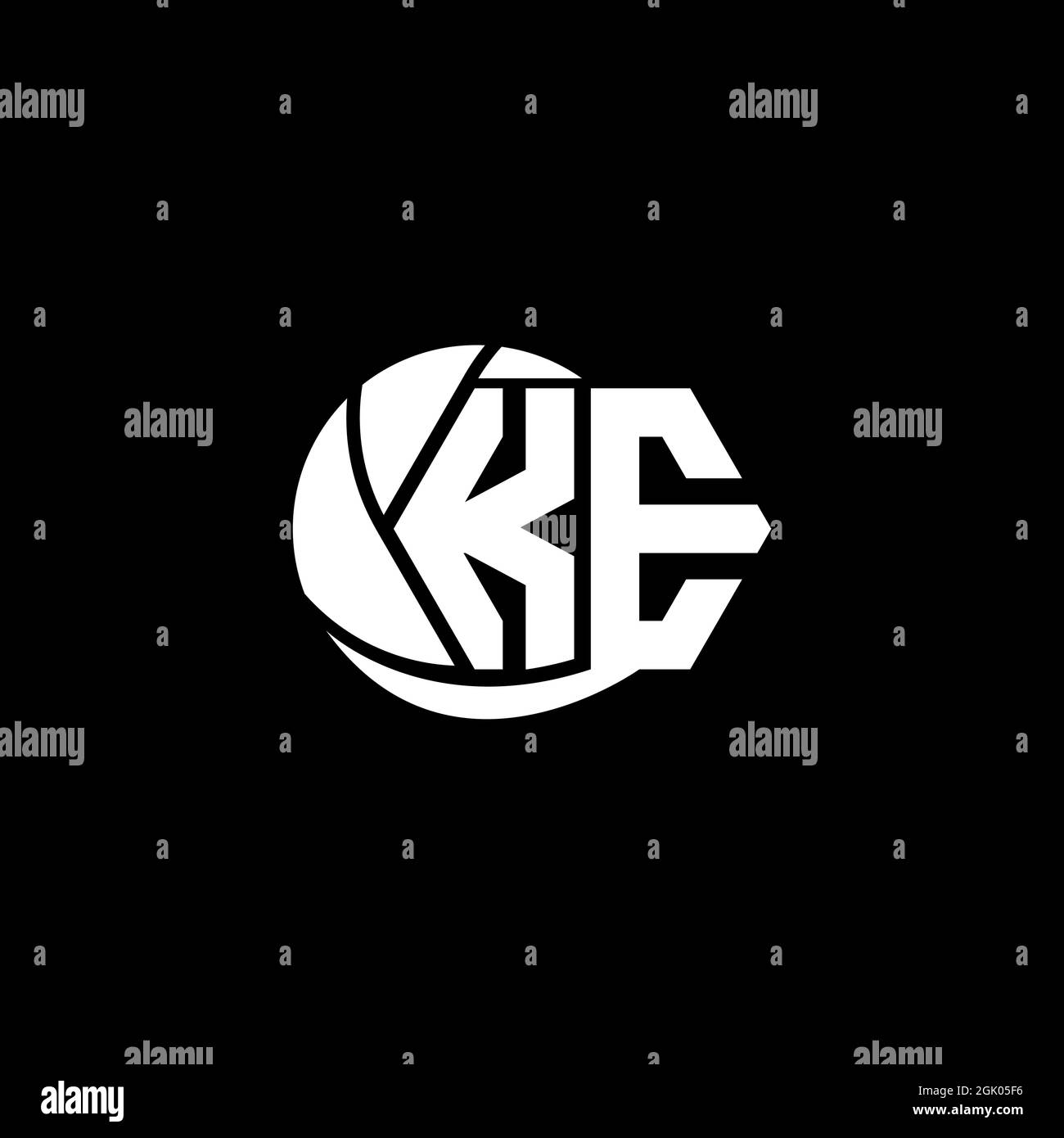 Initial KE logo design Geometric and Circle style, Logo business branding. Stock Vector