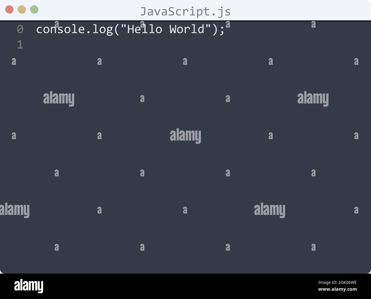 javascript-language-hello-world-program-sample-in-editor-window