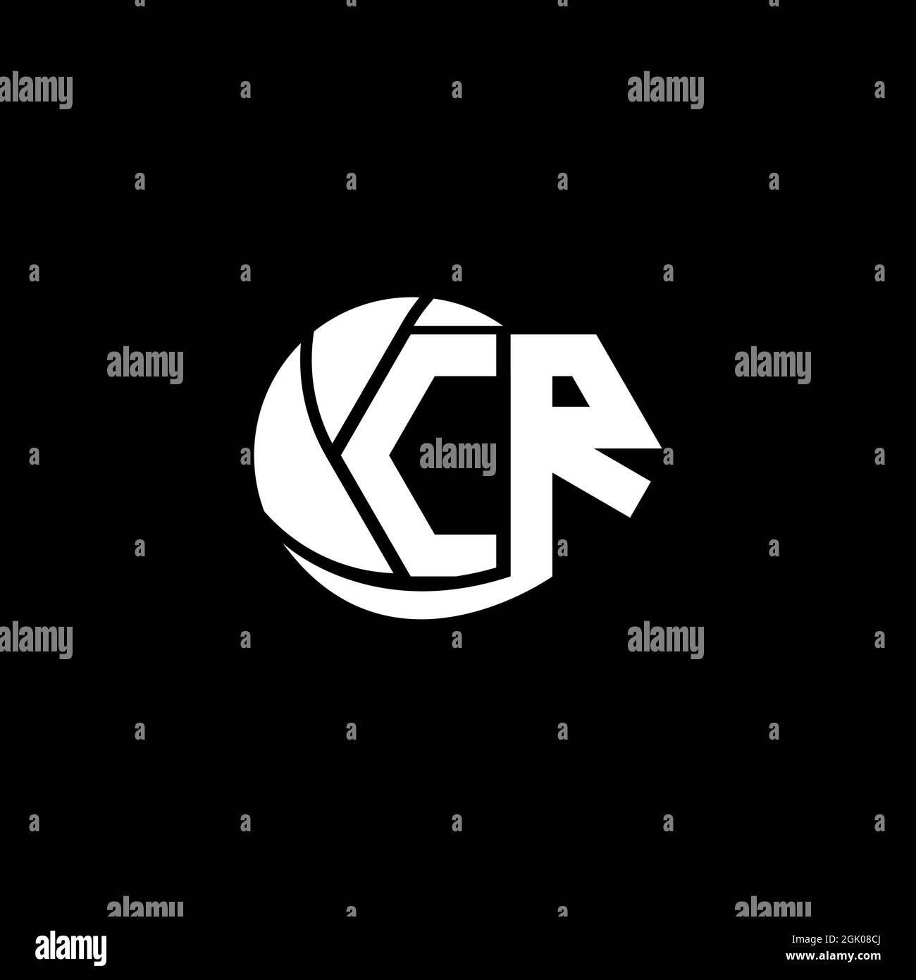 Initial CR logo design Geometric and Circle style, Logo business branding. Stock Vector