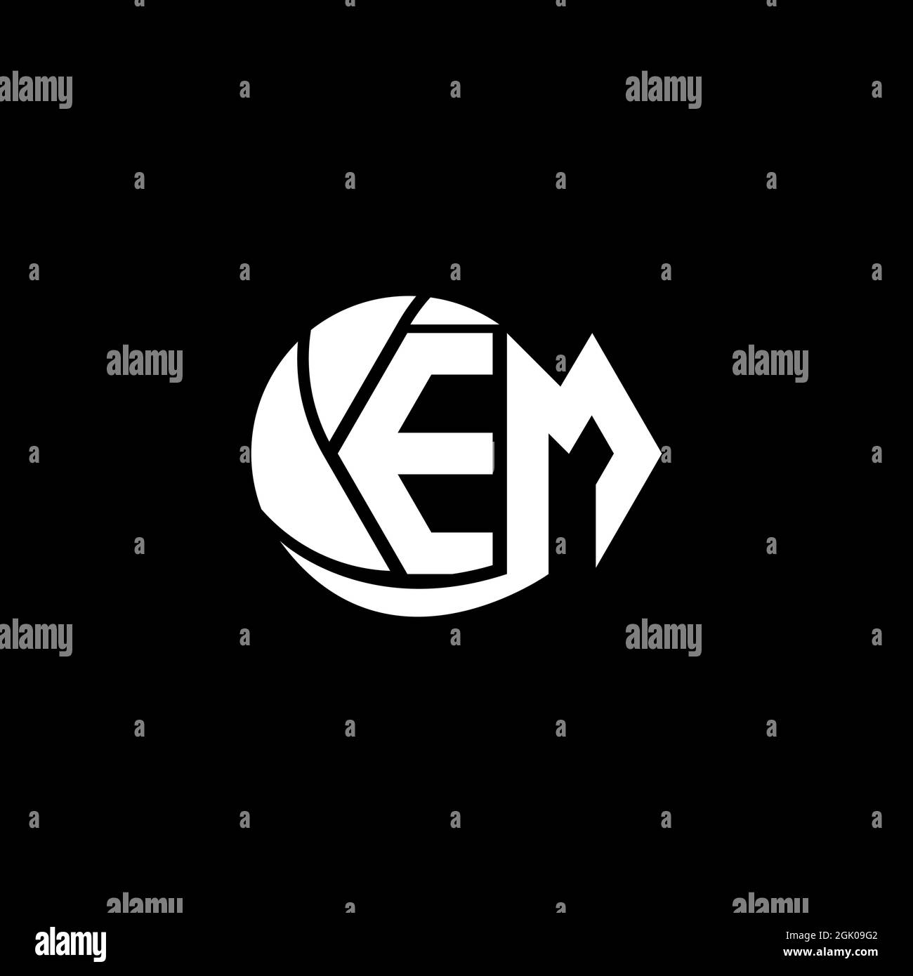Initial EM logo design Geometric and Circle style, Logo business branding. Stock Vector