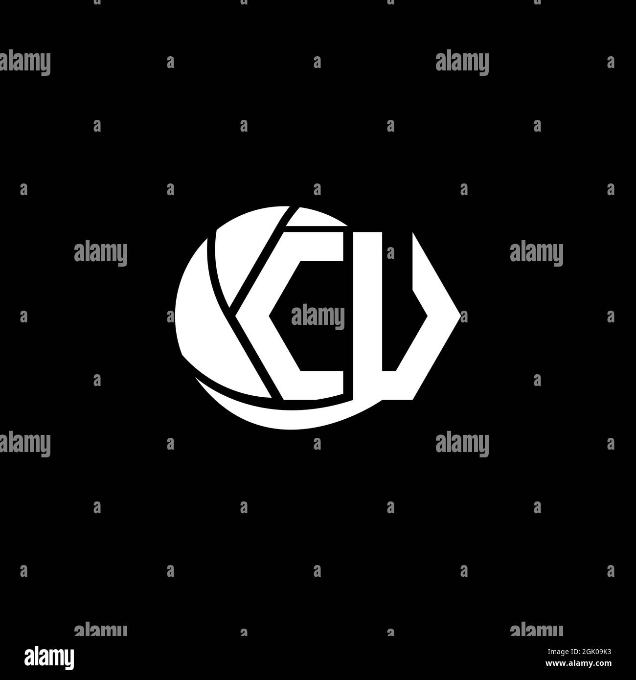 Initial CU logo design Geometric and Circle style, Logo business branding. Stock Vector