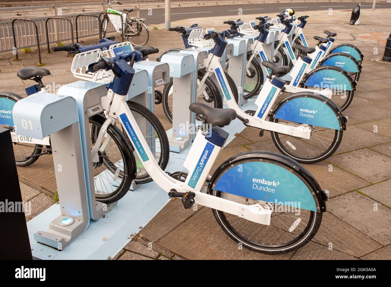 Ride On was selected by Dundee City Council to be the exclusive operator of e-bike sharing services in the city. Stock Photo