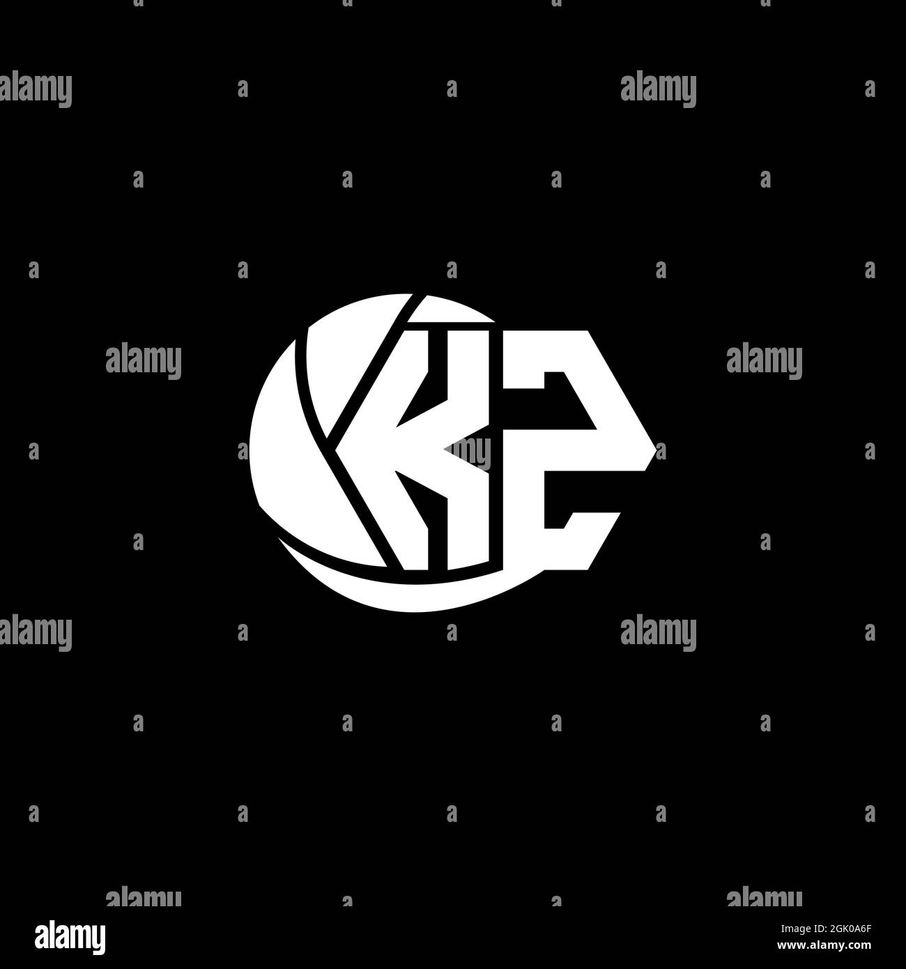 Initial KZ logo design Geometric and Circle style, Logo business ...