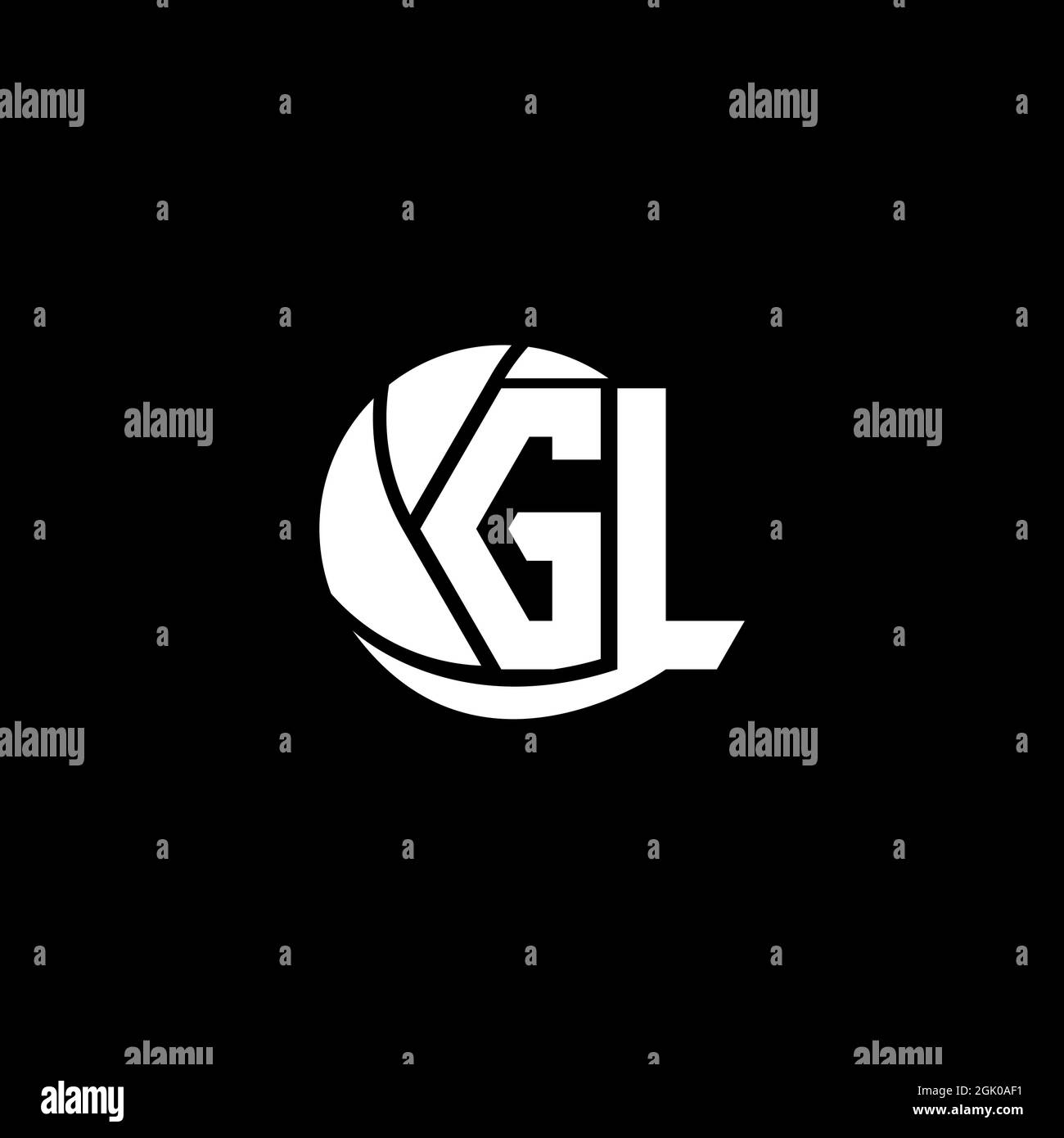 Initial GL logo design Geometric and Circle style, Logo business branding. Stock Vector