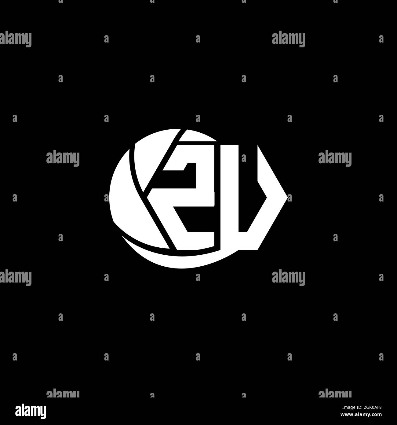 Initial ZU logo design Geometric and Circle style, Logo business branding. Stock Vector