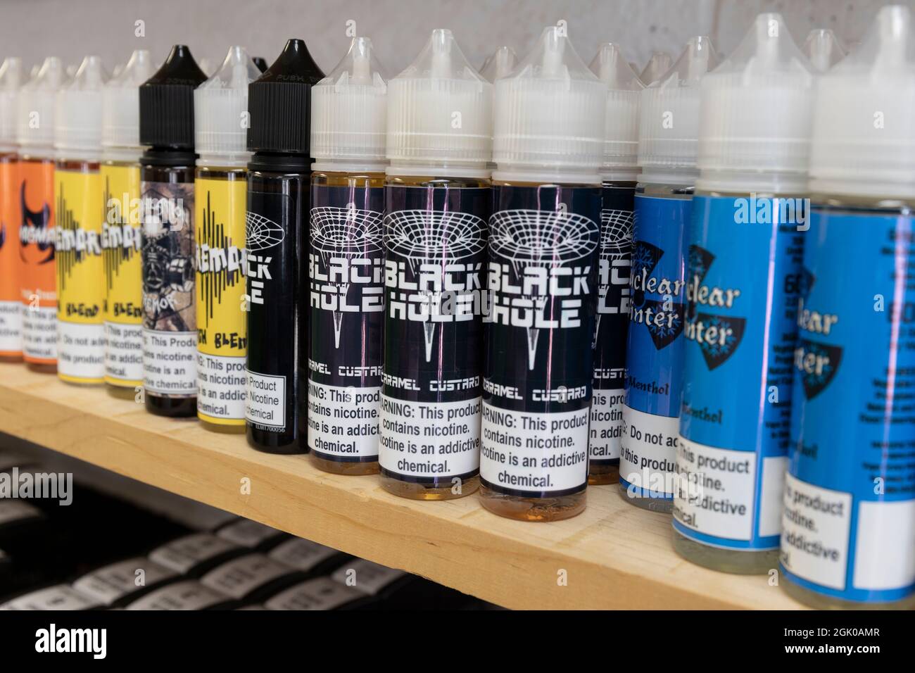 Prescott - Circa September 2021: Black Hole Vape Juices. The FDA is  considering vaping regulations to deter children from getting addicted to  nicotine Stock Photo - Alamy